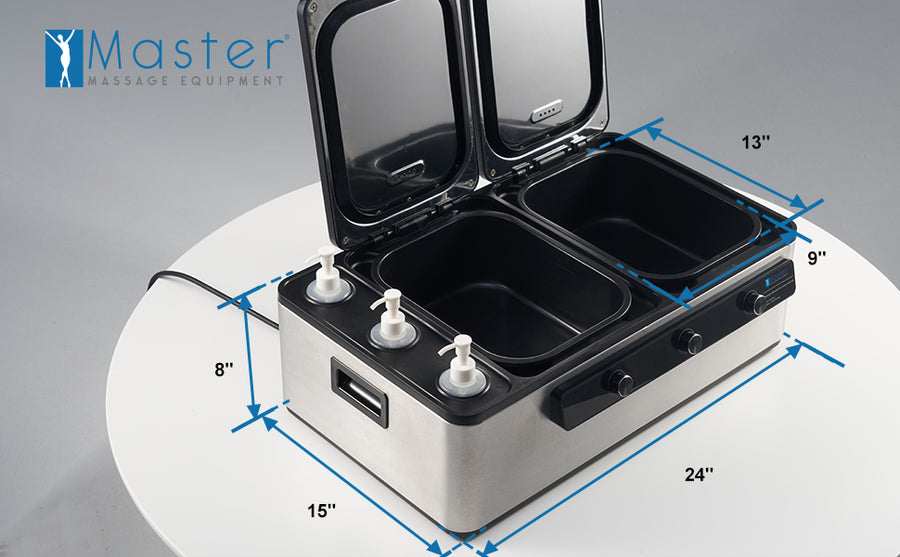 Master Massage Professional Electric Multifunctional Massage Stone Heater, Steam Cooking Heater & 3 Bottle Massage Oil/Lotion/Gel Heater