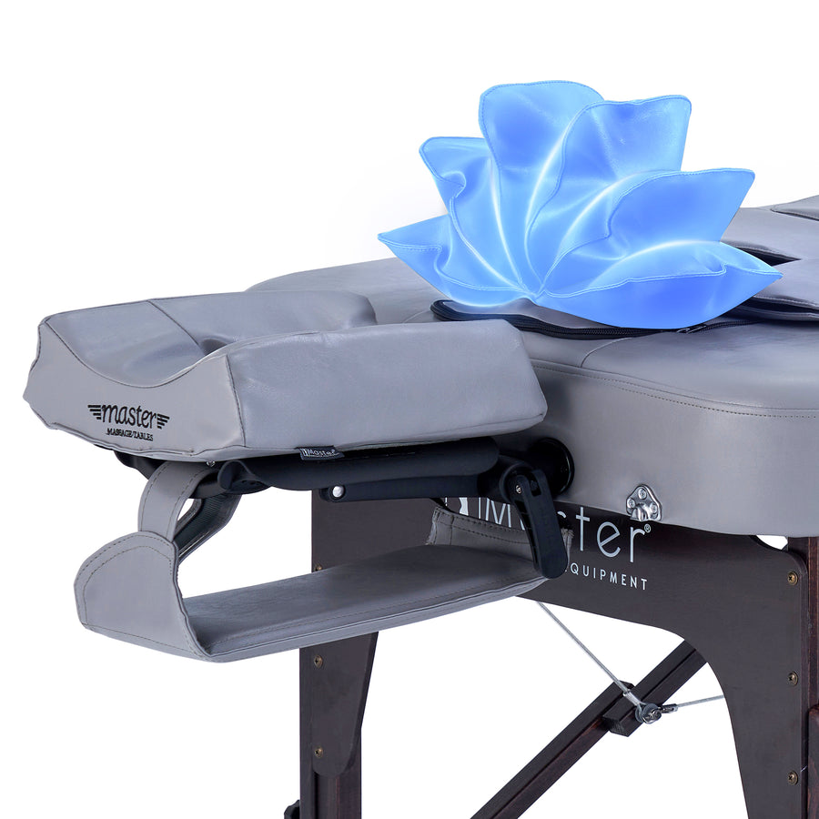 Master Massage 30” Bristol Airwave Full Body Stretching Portable Massage Table with Reiki Panel and Airbags . 3D Lumbar Traction - Neck, Back, Waist, Hip Relaxation & Pain Relief for Professional& Home Use Chiropractic Table (Dove Grey)