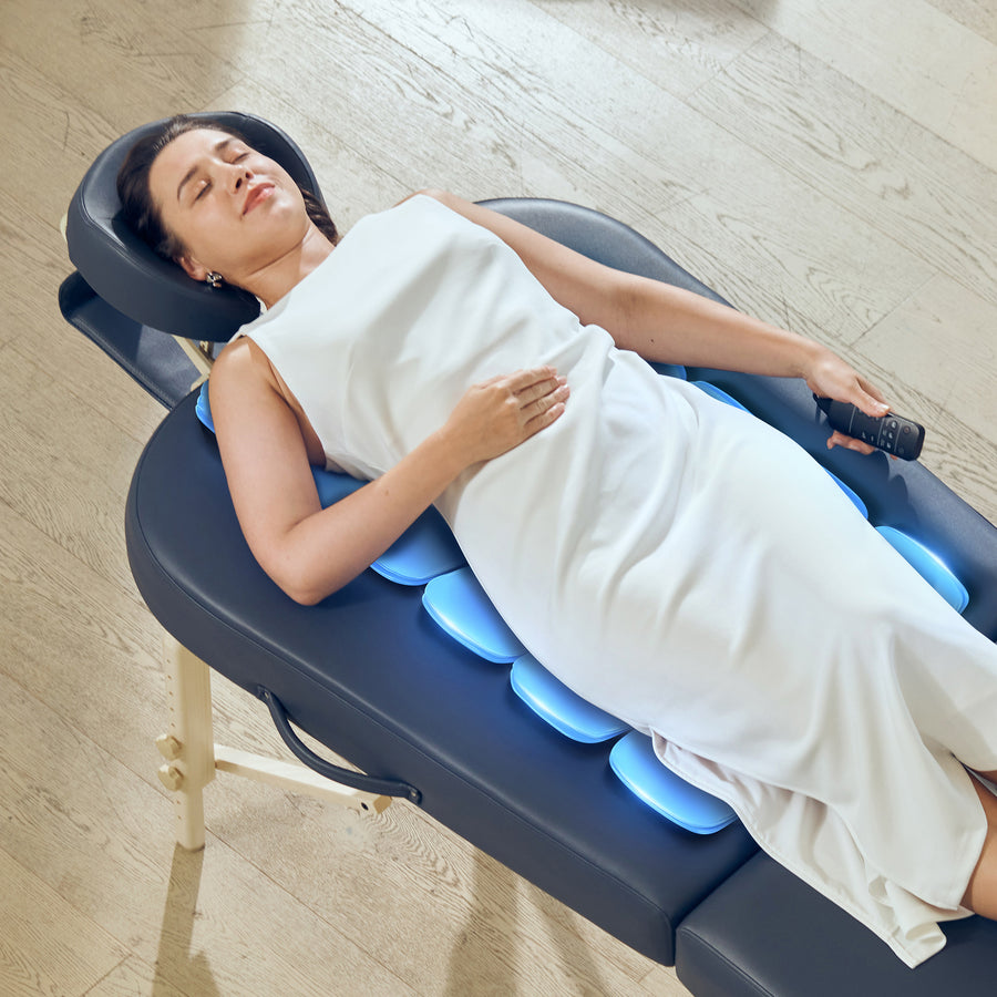 Master Massage 30” Concord Airwave Full Body Stretching Portable Massage Table with Airbags Compression, Lumbar & Neck Traction, Back, Waist, Hip Leg Massage. For Beauty Salon, Massage Professionals and Home Use Chiropractic Table (Royal Blue)