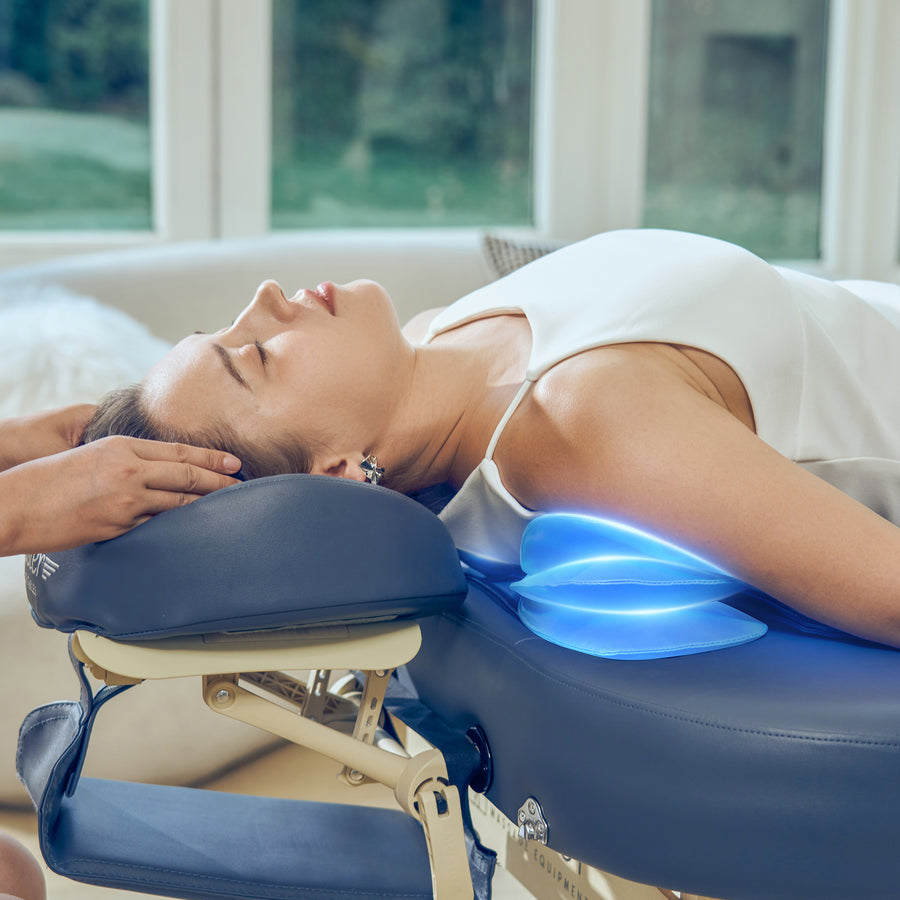 Master Massage 30” Concord Airwave Full Body Stretching Portable Massage Table with Airbags Compression, Lumbar & Neck Traction, Back, Waist, Hip Leg Massage. For Beauty Salon, Massage Professionals and Home Use Chiropractic Table (Royal Blue)