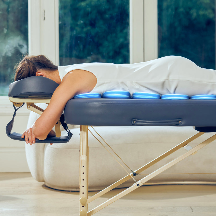 Master Massage 30” Concord Airwave Full Body Stretching Portable Massage Table with Airbags Compression, Lumbar & Neck Traction, Back, Waist, Hip Leg Massage. For Beauty Salon, Massage Professionals and Home Use Chiropractic Table (Royal Blue)