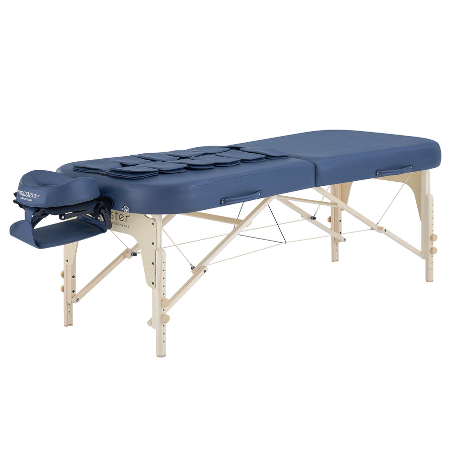 Master Massage 30” Concord Airwave Full Body Stretching Portable Massage Table with Airbags Compression, Lumbar & Neck Traction, Back, Waist, Hip Leg Massage. For Beauty Salon, Massage Professionals and Home Use Chiropractic Table (Royal Blue)