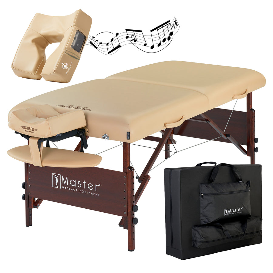 Master Massage 30" DEL RAY™ Portable Massage Table Package with 3" Thick Cushion of Foam for Ultimate Comfort! (Black Color)