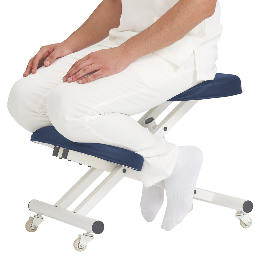 Master Massage Ergonomic Metal Foldable Posture Kneeling Chair for Office –Metal Folding Kneeling Posture Chair for Home and Office-Posture Correction Stool-Improve Your Posture with 2 Color Choice! (Cream)