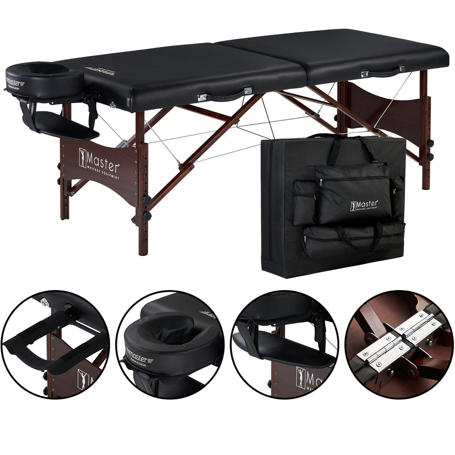 Master Massage 30" ROMA™ Portable Massage Table Package with THERMA-TOP® - Built-In Adjustable Heating System for Extreme Comfort! (Black)