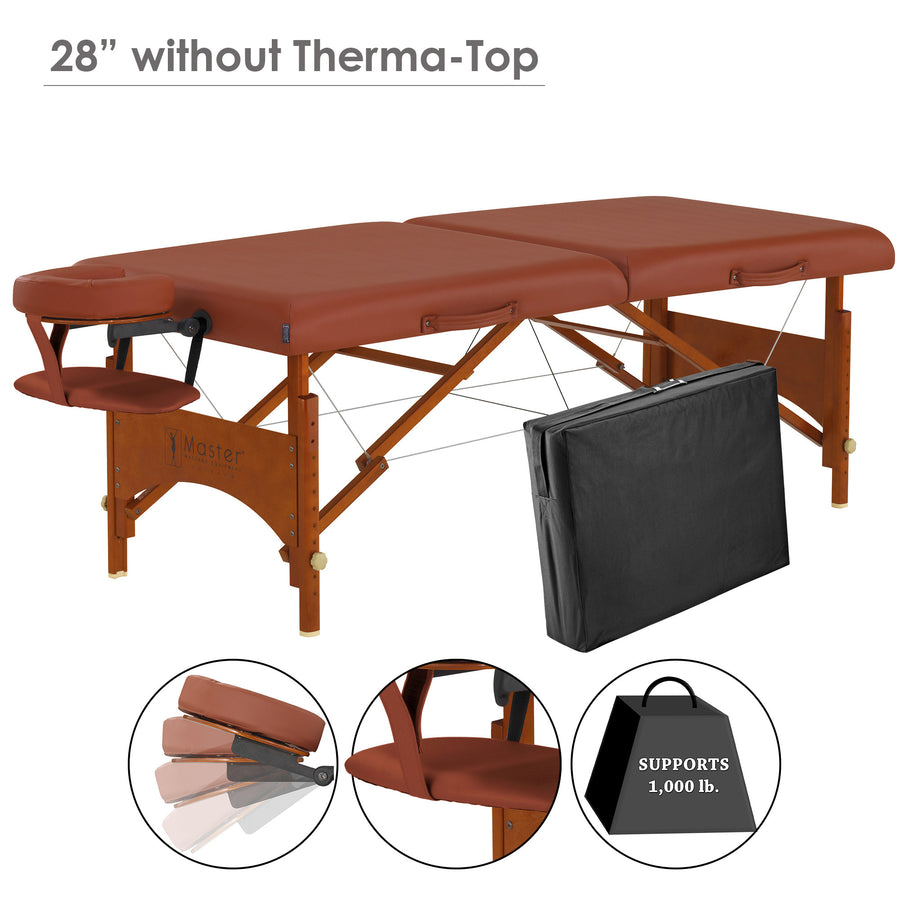 Master Massage 28" Fairlane thermal top comfort massage portable Table deluxe set