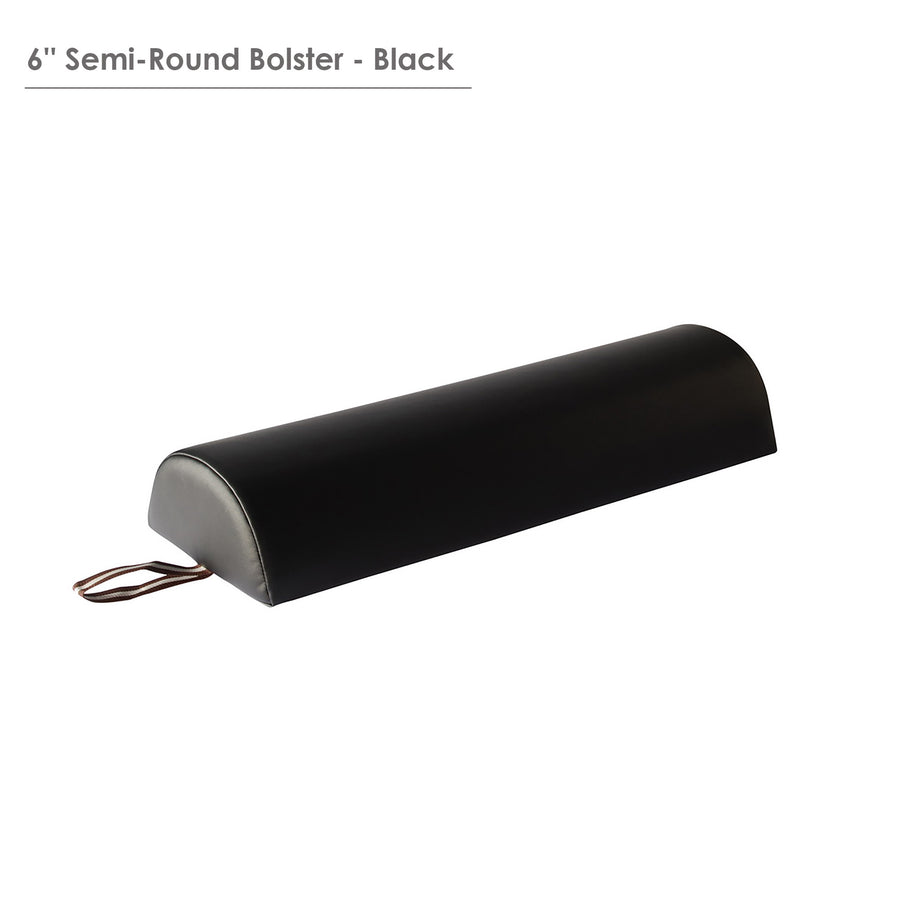 Master Massage 6" Semi-Round comfortable bolster black